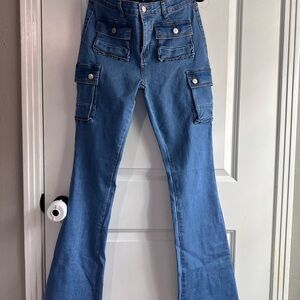 Fashion Nova Denim Flare Jeans with Pockets